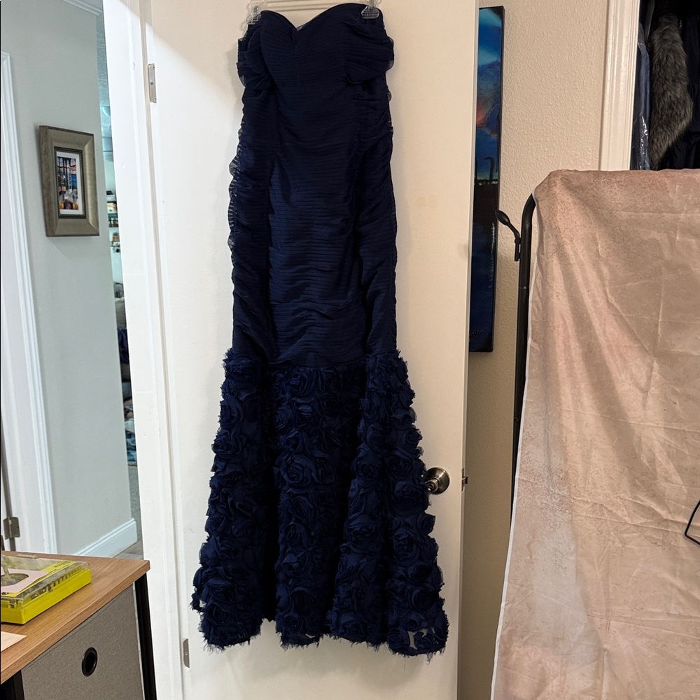 JS Collections Navy Strapless Dress